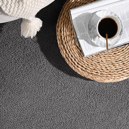 Gifeas Large Ultra Soft Modern Area Rugs for Living Room Bedroom, 6x9 Feet Dark Grey Thickened Memory Foam Indoor Solid Minimalist Carpets, Non-Slip Comfy Rug for Boys Girls Nursery Room Home Decor - Image 5