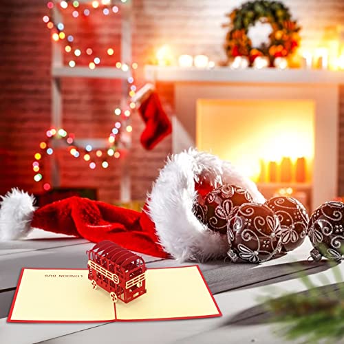 OLIREXD 3D London Bus Pop-Up Greeting Card for Congratulation, Special Day, Birthday or Wedding Congratulation, Exquisite Collection for Model Lovers, Elegant Decoration, Envelope included - Image 5