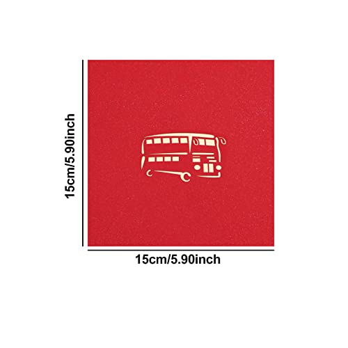 OLIREXD 3D London Bus Pop-Up Greeting Card for Congratulation, Special Day, Birthday or Wedding Congratulation, Exquisite Collection for Model Lovers, Elegant Decoration, Envelope included - Image 2