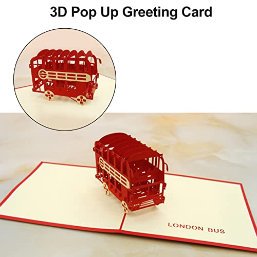 OLIREXD 3D London Bus Pop-Up Greeting Card for Congratulation, Special Day, Birthday or Wedding Congratulation, Exquisite Collection for Model Lovers, Elegant Decoration, Envelope included - Image 3