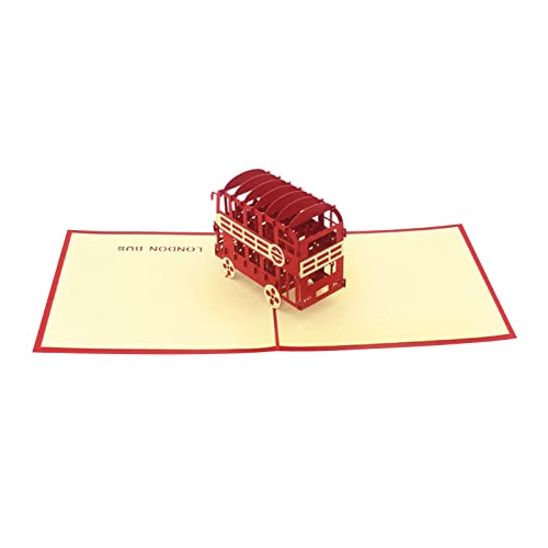 OLIREXD 3D London Bus Pop-Up Greeting Card for Congratulation, Special Day, Birthday or Wedding Congratulation, Exquisite Collection for Model Lovers, Elegant Decoration, Envelope included - Image 1