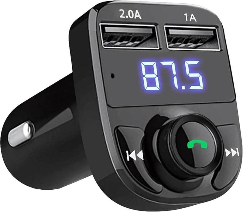 Handsfree Call Car Charger, Wireless Bluetooth FM Transmitter Radio Receiver,Mp3 Audio Music Stereo Adapter, Dual USB Port Charger Compatible for All Smartphones, Samsung Google, etc. - Image 1