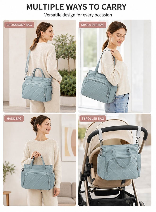 Super ZYouth Baby Diaper Tote Bag, Large Capacity Mommy Bag, Stroller Storage Bag with Insulated Bottle Pockets, Stroller Straps and Multi-Compartment Organizer - Image 5