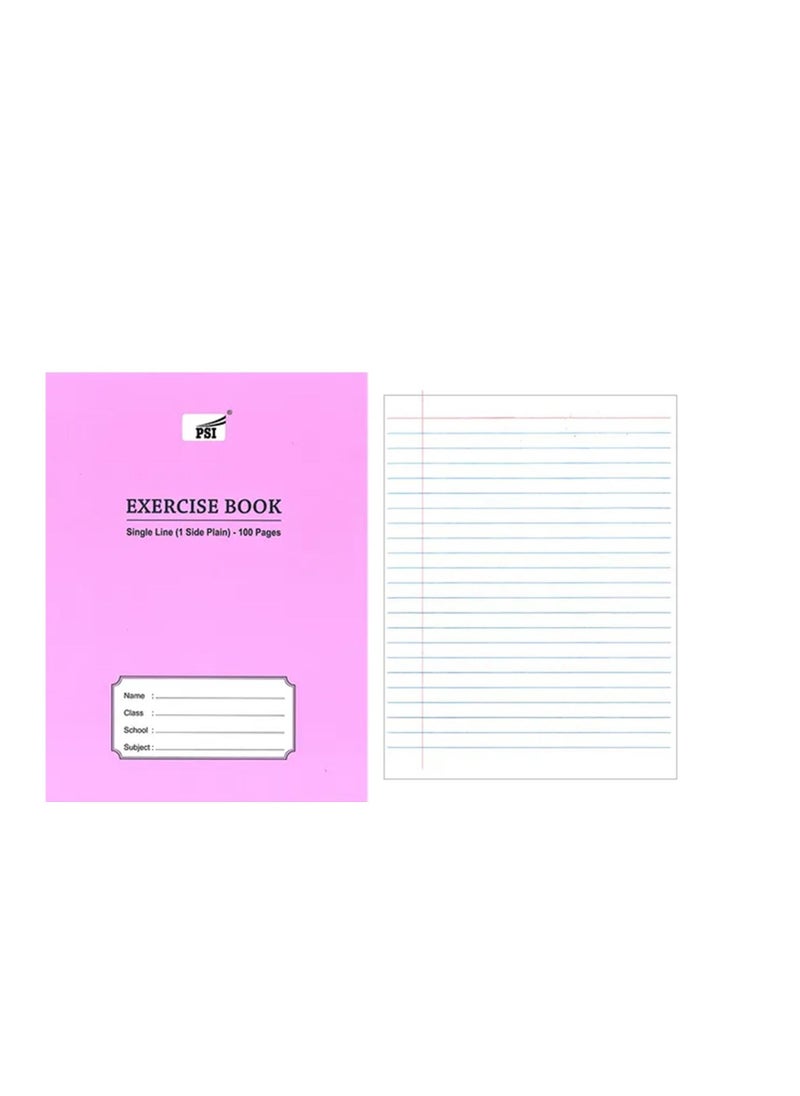 Psi 3-Piece Single Line Exercise Notebook With One Side Plain 100 Pages  - Image 2