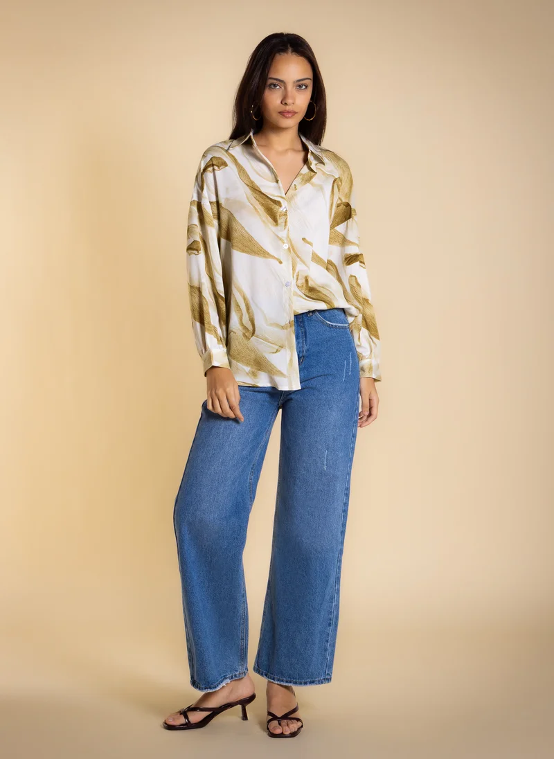 شايبس ABSTRACT PRINT  SHIRT