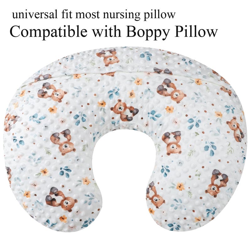 Bilokonda Dot Nursing Pillow Cover Set 2 Pack Nursing Pillow Slipcovers, Ultra Soft Compatible with Boppy Pillow,Standard Pillow for Baby Boy Girl Light Coffee, Bear - Image 4