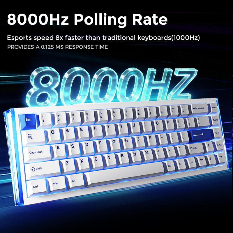 DAREU COOL68 60% Wired Gaming Keyboard, Rapid Trigger Magnetic Switch Keyboard with 8000Hz Polling Rate, Adjustable Actuation, 0.1ms Latency, SOCD, Gasket Mount, Hot swappable, RGB Light - Image 3