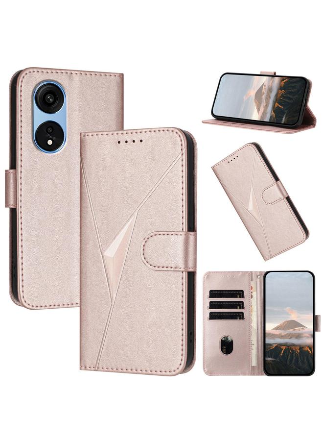 S-TOP Case For OPPO A1 Pro / Reno8 T 5G Global Triangle Pattern Buckle Clasp Leather Phone Case - Image 1