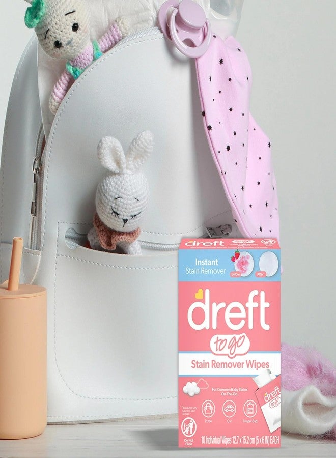 Dreft مناديل مزيل البقع من دريفت لملابس الأطفال - حجم السفر مزيل بقع، مغلفة بشكل فردي للاستخدام أثناء التنقل - لطيف على البشرة وآمن لملابس الأطفال - 20 قطعة - Image 5