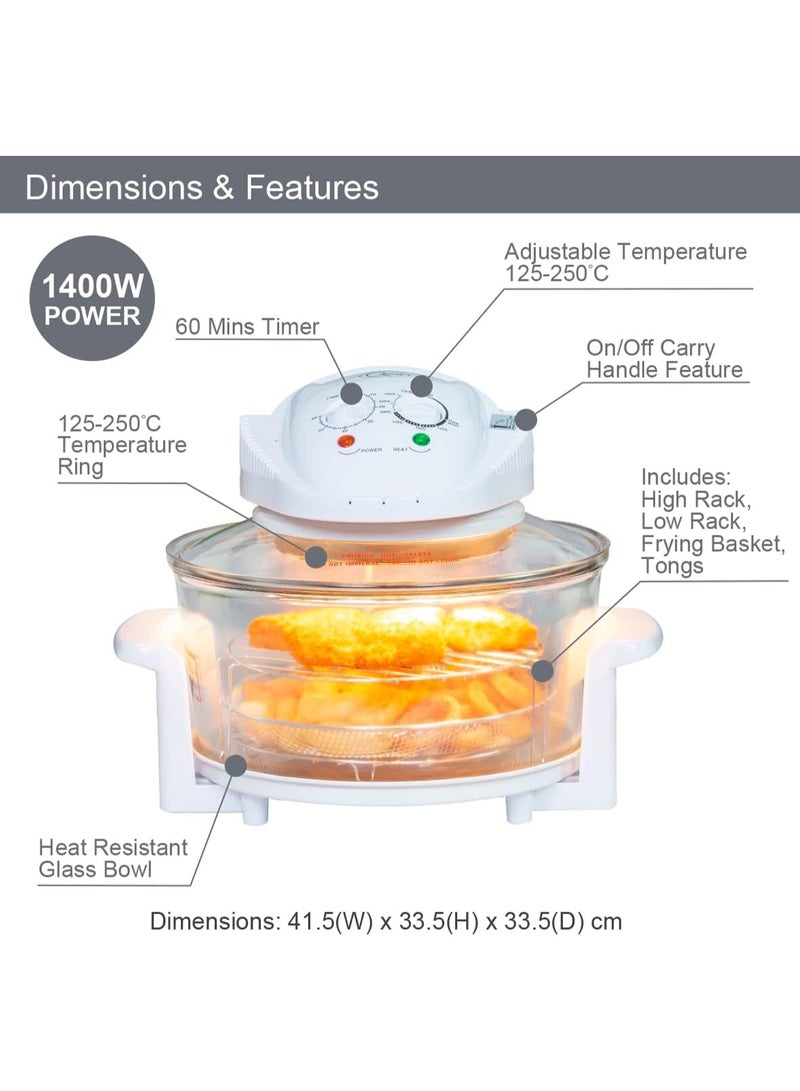 Hope 12L Turbo Halogen Convection Oven Hot Air Fryer Multi Cooker with Adjustable Temperature & Timer - Image 5