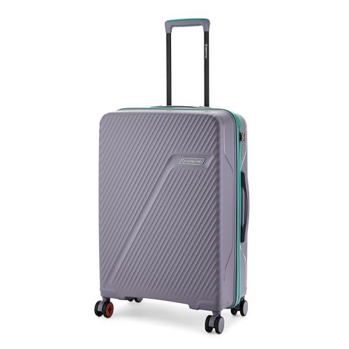 Nasher Miles Montreal Hard-Sided Polypropylene Check-in Luggage 24 inch | 65cm | 8 Wheels Medium Trolley Bag for Travel | Suitcase (Grey) - Image 1