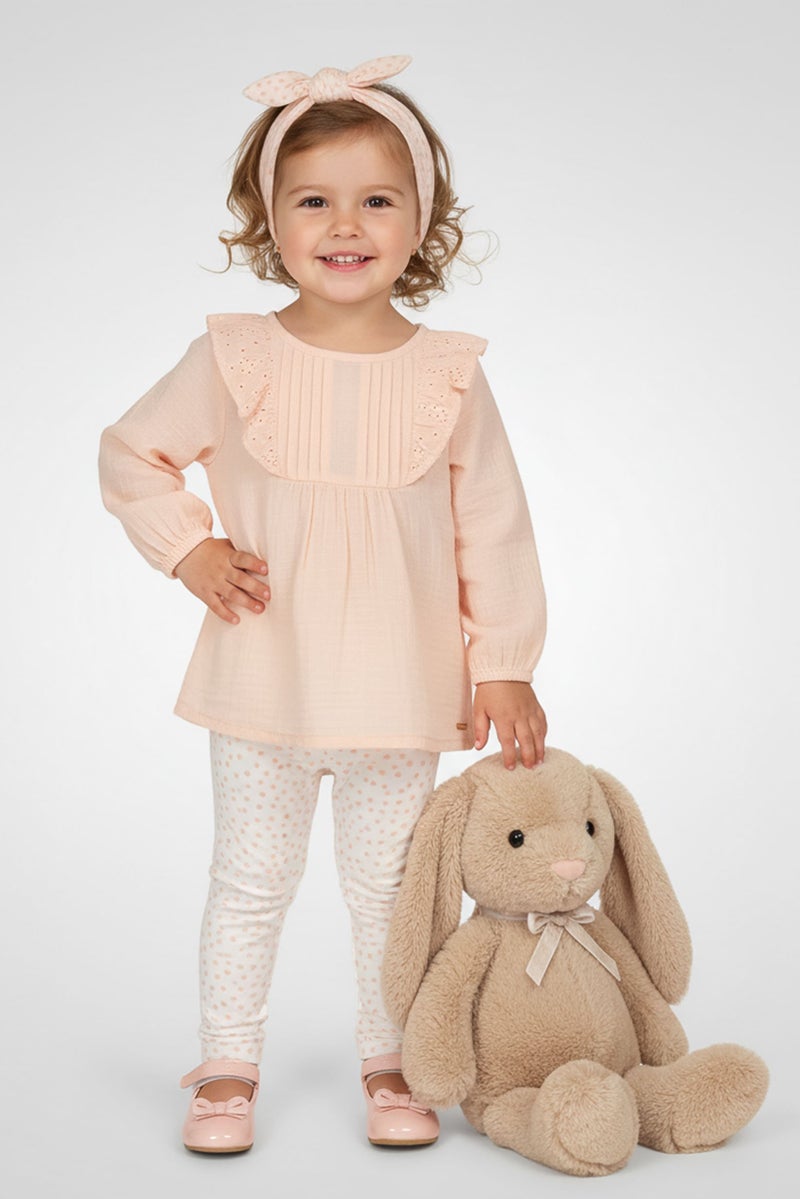 Kensie Toddlers Girl 3Pcs Textured Dress And Leggings Set with Headband, Multicolor - Image 1