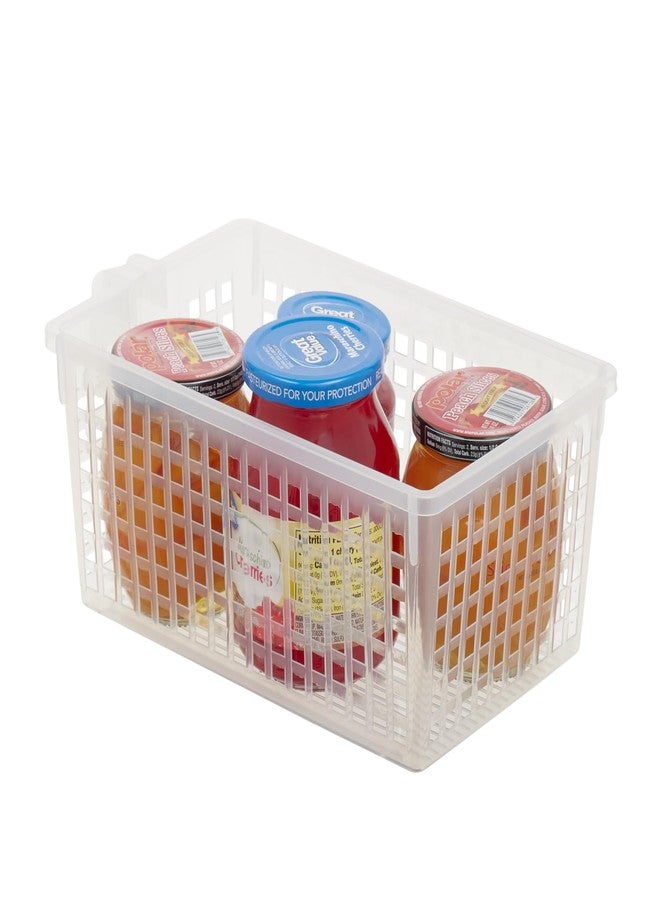 Home Basics Plastic Storage Bin with Handle for Kitchen, Pantry, and Refrigerator Organization by Home Basics | Convenient Food Storage Organizer for Snacks, Food Items, Produce, and Pasta - Image 1