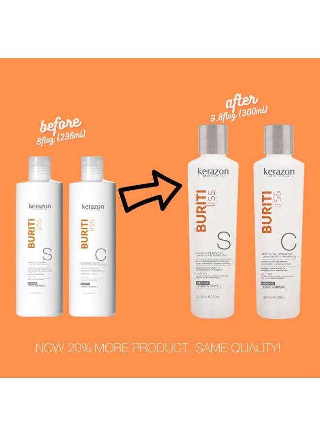 Kerazon Professional Sulfate Free Anti Frizz Color Safe Keratin Care Shampoo & Conditioner DUAL pack. Imported. - Image 4