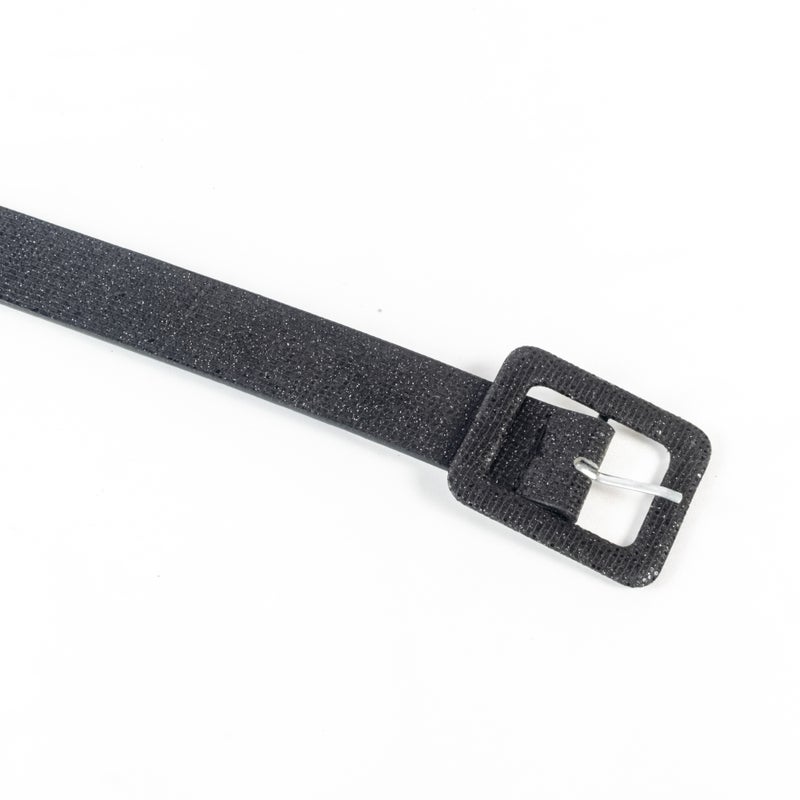 ذا بلاك بيرل اكسسوريز حزام جلد أسود لامع حريمي - سواريه - Image 2