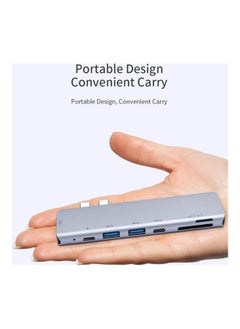 نيبمينينت موزع منافذ 7 في 1 متعدد الاستخدامات بمنافذ USB Type C رمادي  - Image 2