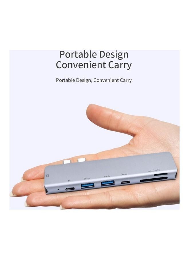 نيبمينينت - موزع منافذ 7 في 1 متعدد الاستخدامات بمنافذ USB Type C رمادي - Image 1