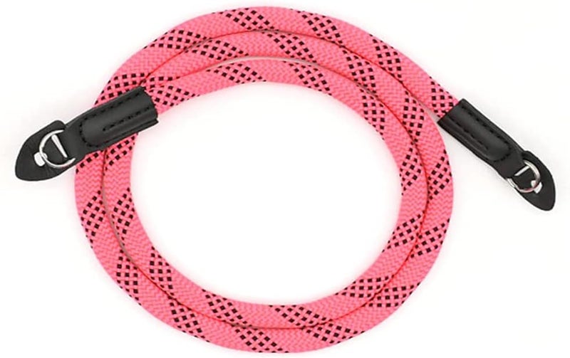 Eorefo Camera Strap Vintage 100cm Nylon Climbing Rope Camera Neck Shoulder Strap for Micro Single and DSLR Camera (Pink) - Image 2