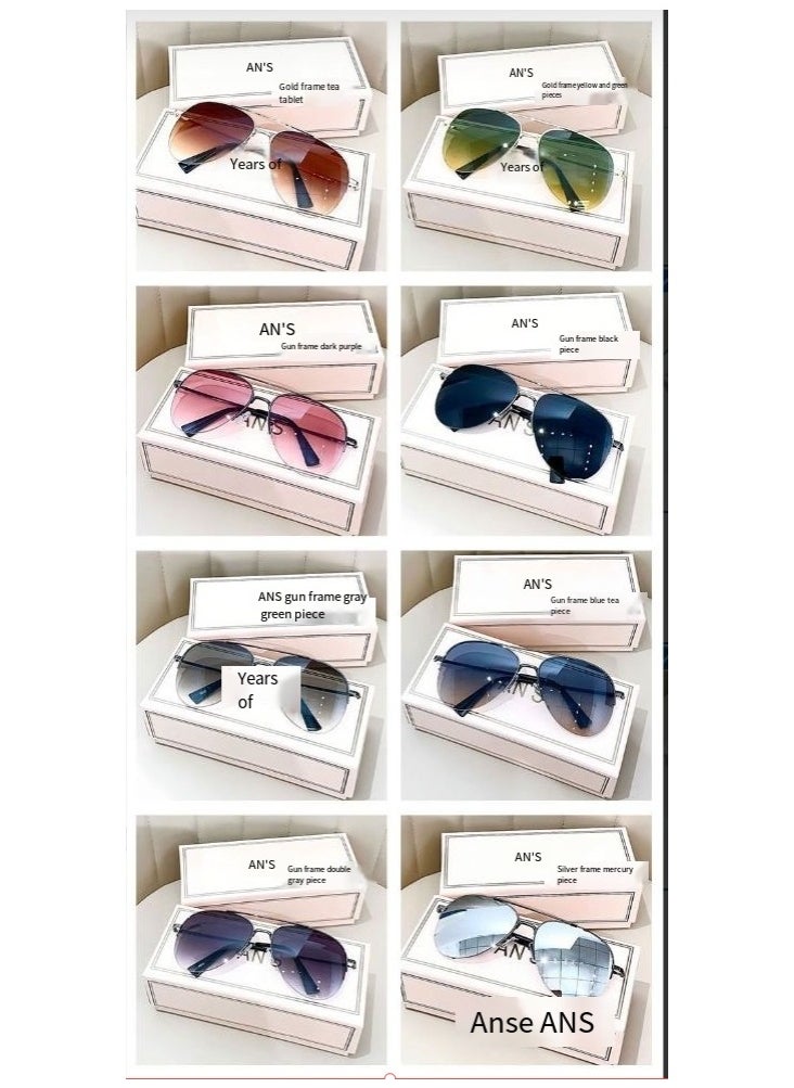 General Super cool men and women's high-end driving sunglasses, aviator sunglasses for driving, large frame frog mirror, big face sun glasses  - Image 3