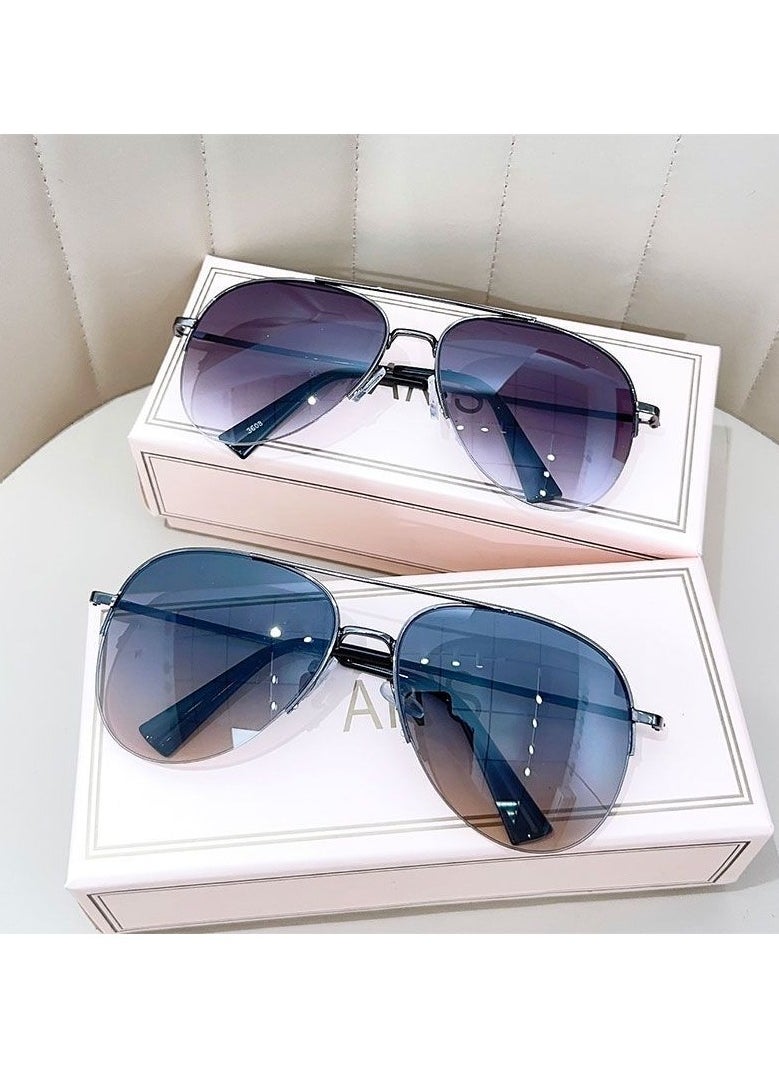 General Super cool men and women's high-end driving sunglasses, aviator sunglasses for driving, large frame frog mirror, big face sun glasses  - Image 4