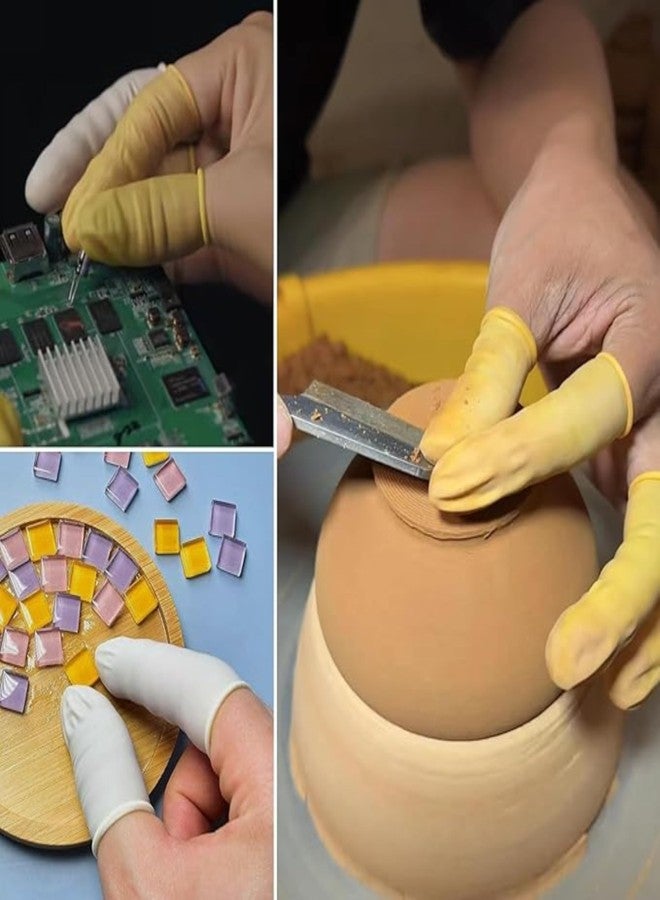 Stylera ESD Anti-Static Finger Cots, Powder-Free, Comfortable Fit 4 Mil Thick Latex Rubber Safety Finger Cots (YELLOW, PACK OF 100 PIECES) - Image 4