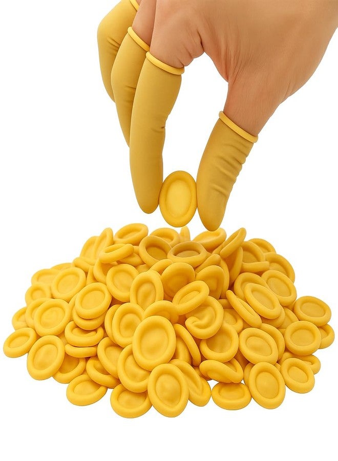 Stylera ESD Anti-Static Finger Cots, Powder-Free, Comfortable Fit 4 Mil Thick Latex Rubber Safety Finger Cots (YELLOW, PACK OF 100 PIECES) - Image 1