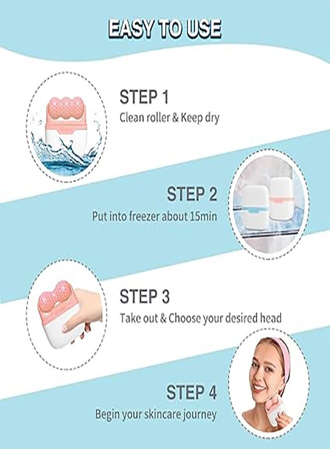 الاسطوانة الثلجية ديرما رولر 2 في 1 للعناية ببشرة الوجه لانتفاخات العين والصداع النصفي وتخفيف الام المفصل الفكي والاصابات - Image 4