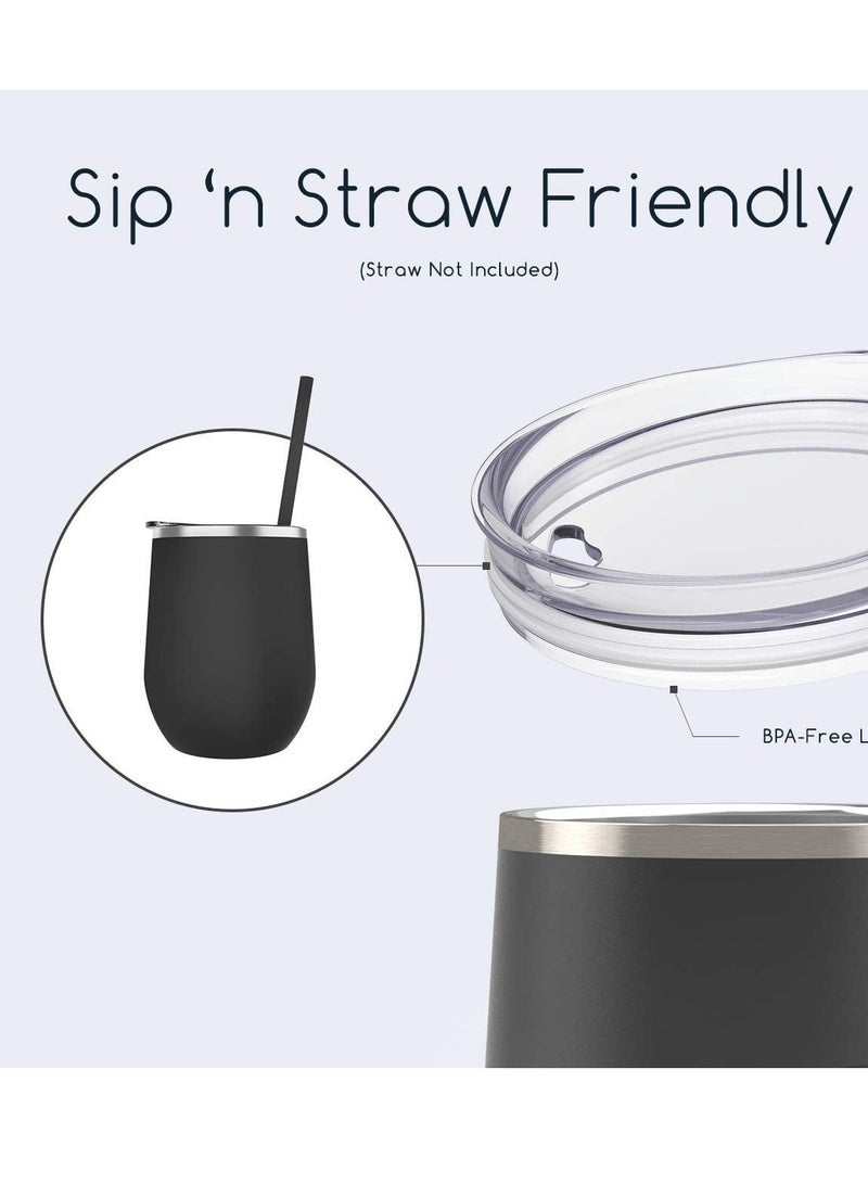 SYOSI Glass Tumbler with Lid Water Cup Coffee Mug Milk Bottle Stainless Steel Stemless, Temperature Control Warmer and Cold Chilled Longer, Double Walled Avacuum, Lead and Rust Free Material - Image 5