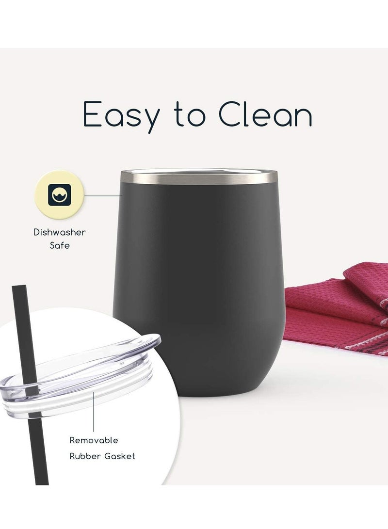 SYOSI Glass Tumbler with Lid Water Cup Coffee Mug Milk Bottle Stainless Steel Stemless, Temperature Control Warmer and Cold Chilled Longer, Double Walled Avacuum, Lead and Rust Free Material - Image 3