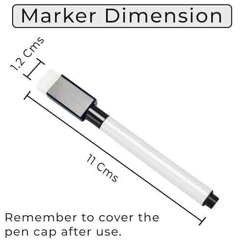 Eduway Magnetic Marker for White Board | Dry Erase Magnetic Pen for Fridge with Eraser Cap | Ultra Fine Tip & Low-Odor Erasable Markers | Perfect for Office, School & Classroom | Pack of 5 (Black) - Image 2