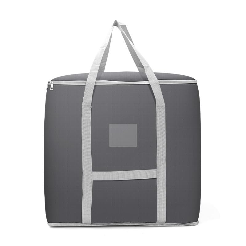 Kuber Industries Storage Bag Foldable Storage Bag Moisture Proof Wardrobe Organizer Underbed Storage Bag for BlanketClothes Travel Moving Bag with Handle L ZH014GY Gray - Image 1