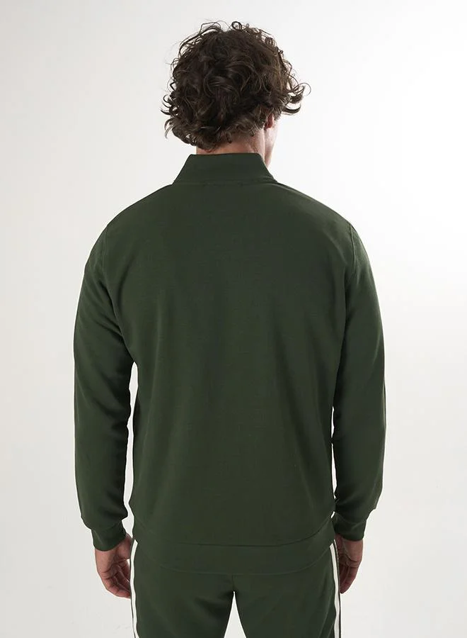 FELIX HARDY Green High collar full zip Sweatshirt for Men | Best Price UAE