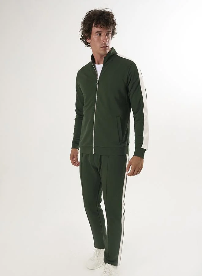 FELIX HARDY Green High collar full zip Sweatshirt for Men | Best Price UAE