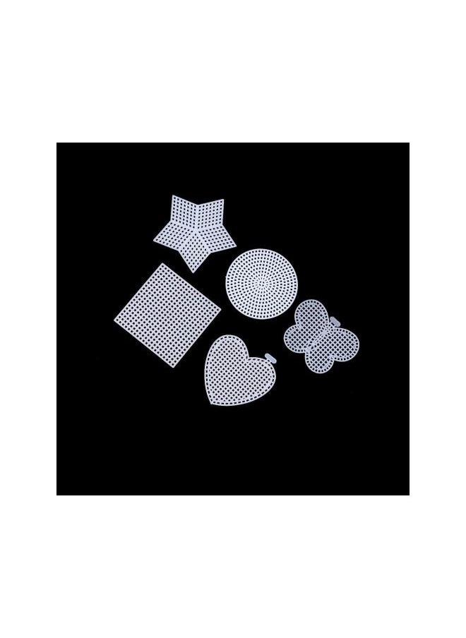 WYBOT - 50 Pcs Clear Plastic Mesh Canvas Plastic Sheets Needlepoint Embroidery Canvas for Cross Stitch Art Craft Heart Square Pentagram Round Butterfly - Image 1
