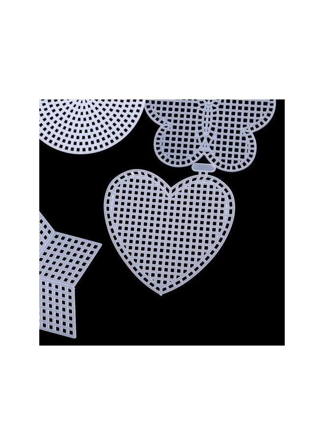 WYBOT - 50 Pcs Clear Plastic Mesh Canvas Plastic Sheets Needlepoint Embroidery Canvas for Cross Stitch Art Craft Heart Square Pentagram Round Butterfly - Image 1
