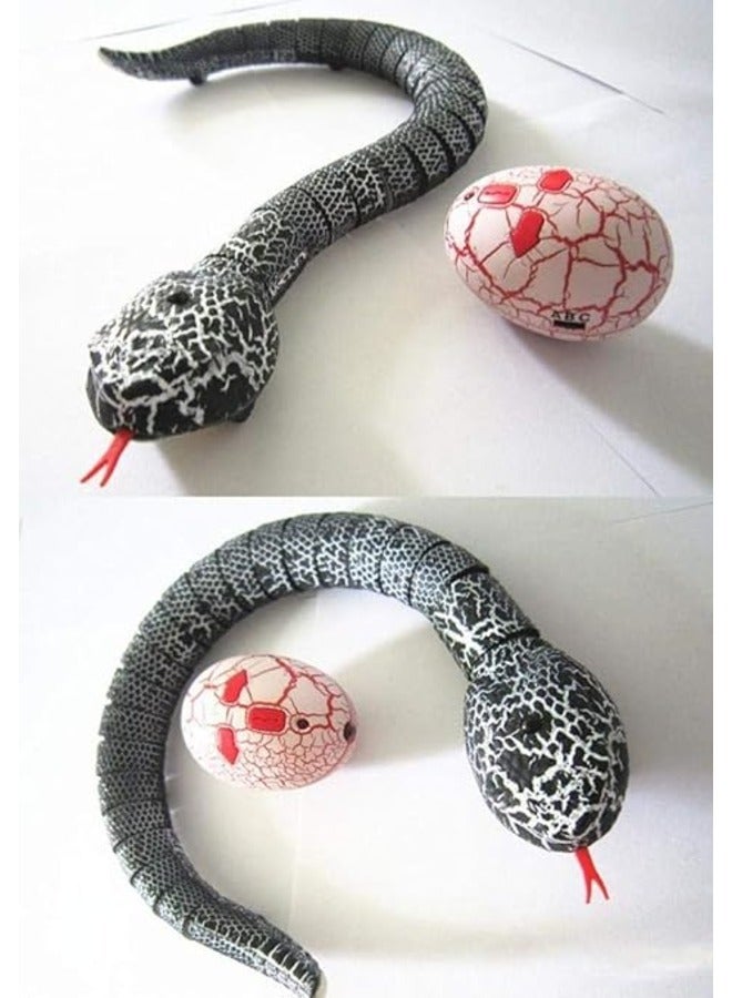 لعبة ثعبان واقعية تعمل بجهاز تحكم عن بعد بالأشعة تحت الحمراء، لعبة أفعى خشخشة قابلة لإعادة الشحن للأطفال باللون الأسود - Image 4