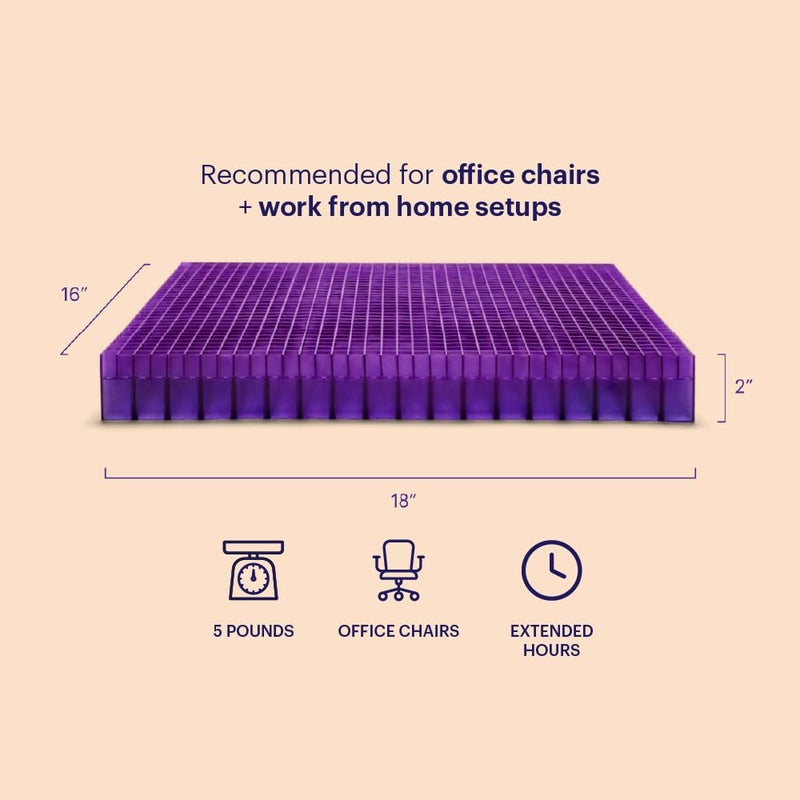 Purple Double Seat Cushion | Pressure Reducing Grid Designed for Ultimate Comfort | Designed for Office Chairs | Made in The USA - Image 2