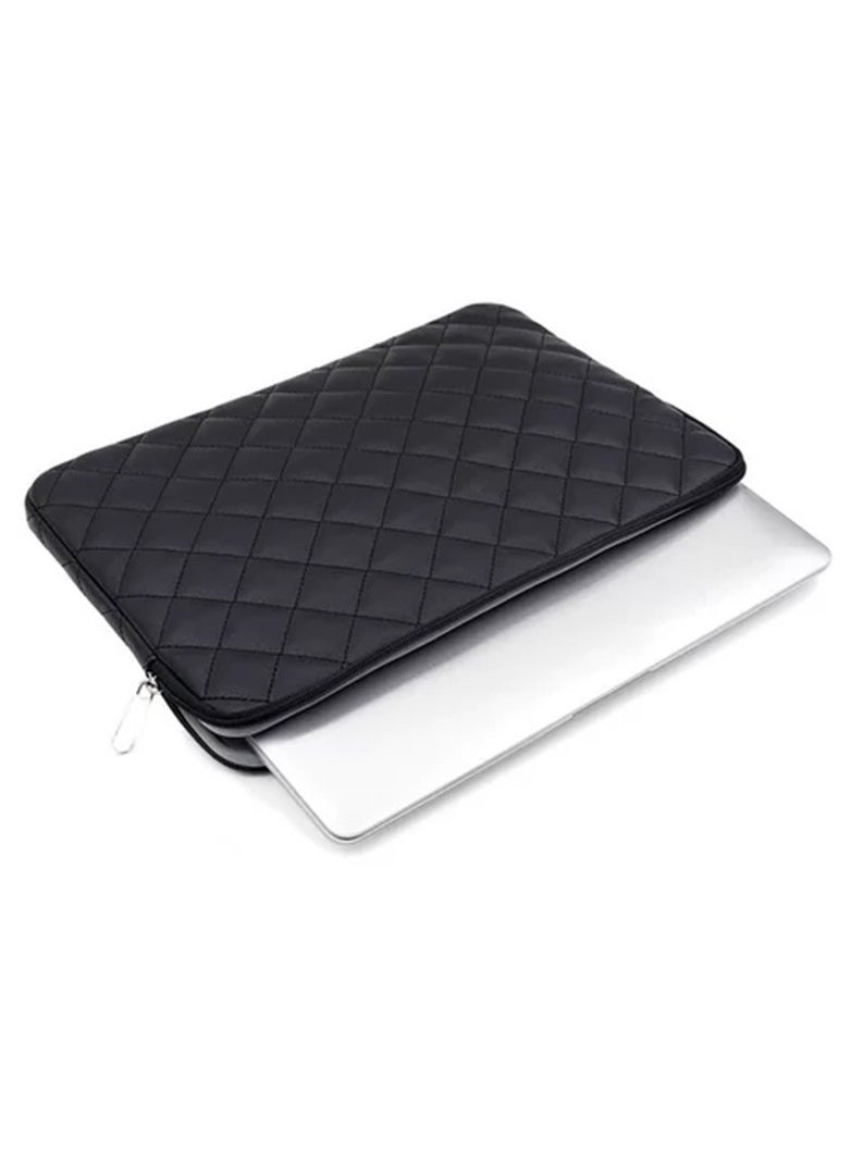 Generic - 15.6 Inch Laptop Sleeve - Shockproof Laptop Sleeve - Laptop Shirt - Black Leather - Image 1