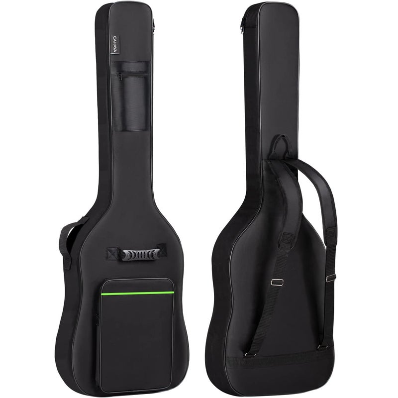 CAHAYA Bass Guitar Bag Gig Bag 0.3in Padding Black Padded Backpack Soft Electric Bass Case Green CY0292 - Image 1