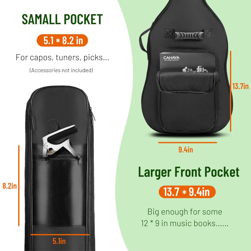 CAHAYA Bass Guitar Bag Gig Bag 0.3in Padding Black Padded Backpack Soft Electric Bass Case Green CY0292 - Image 2