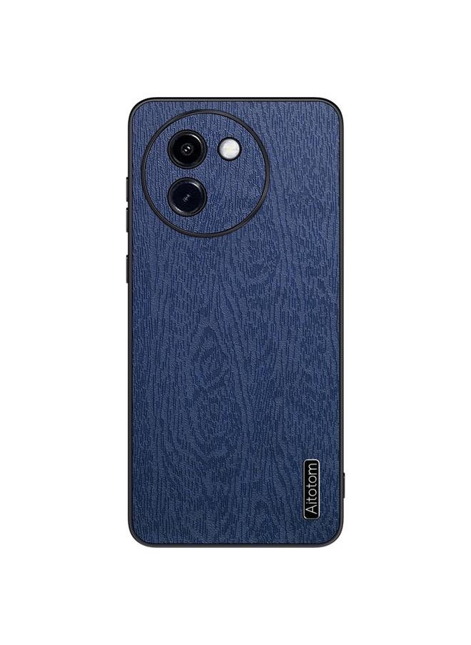 erorex - For vivo Y200i Tree Bark Leather Shockproof Phone Case(Blue) - Image 1