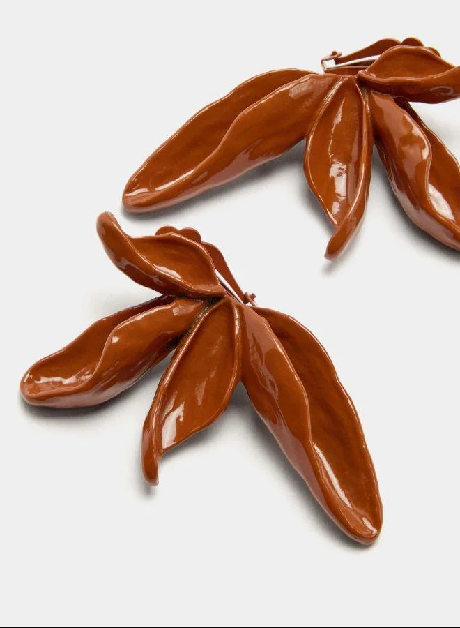 بارفوا أقراط نصف زهرة مع ألوان متعددة الأبعاد منقوشة