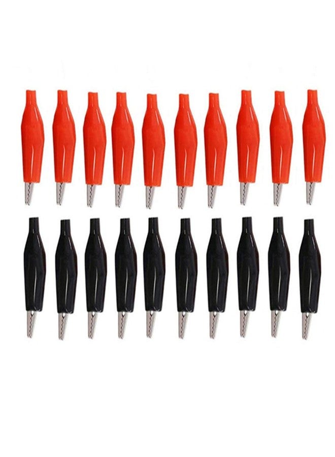 bnafes مشبك اختبار من نوع التمساح من bnafes، 20 قطعة، أسود وأحمر، معزول ناعم، مغطى برصاص الاختبار (كبير) - Image 2