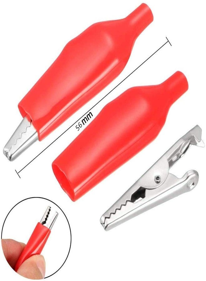 bnafes مشبك اختبار من نوع التمساح من bnafes، 20 قطعة، أسود وأحمر، معزول ناعم، مغطى برصاص الاختبار (كبير) - Image 4