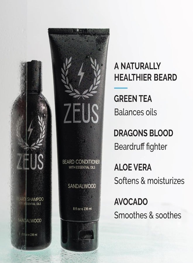ZEUS Beard Wash Set for Men, Shampoo & Conditioner Duo with Green Tea & Essential Oils, Hydrates, Softens & Strengthens Beard Hair (Made in USA) Verbena Lime - Image 4