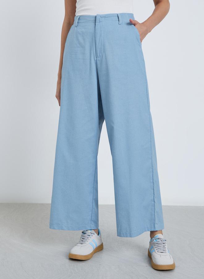 ستايلي بنطال جينز بخصر عالي وقصة أرجل واسعة - Image 2