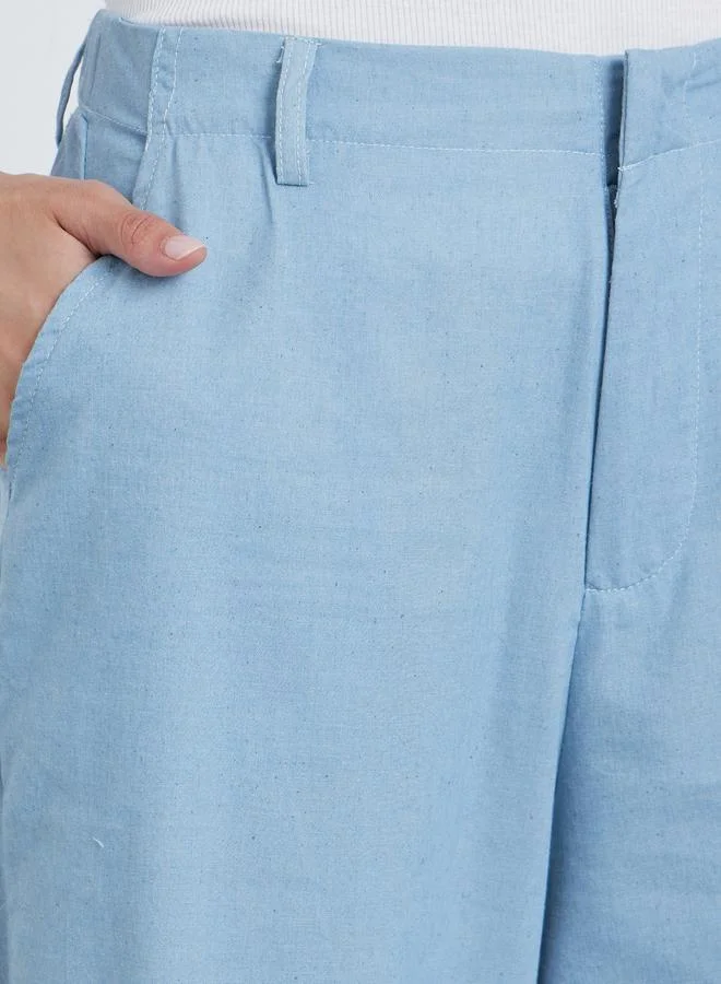 Styli Light Blue Styli Women High Rise Wide Leg Jeans for Women | Best Price UAE
