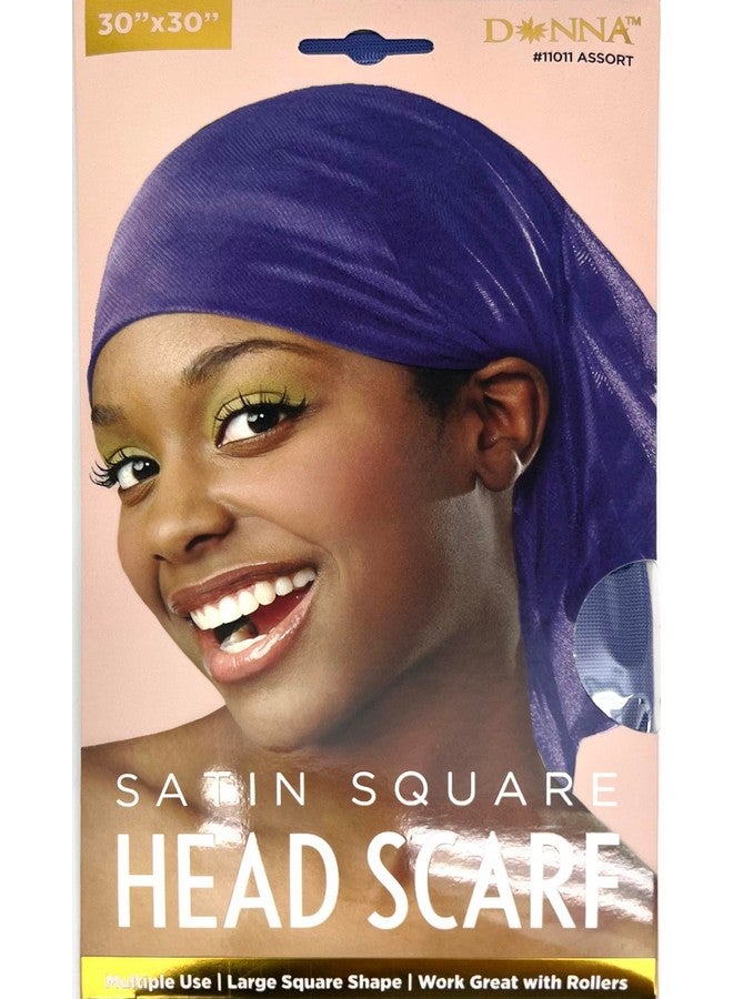 Satin Head Scarf 30" X 30" Headband For Women Head Scarf For Women Silk Scarf Silk Hair Wrap For Sleeping Purple Color