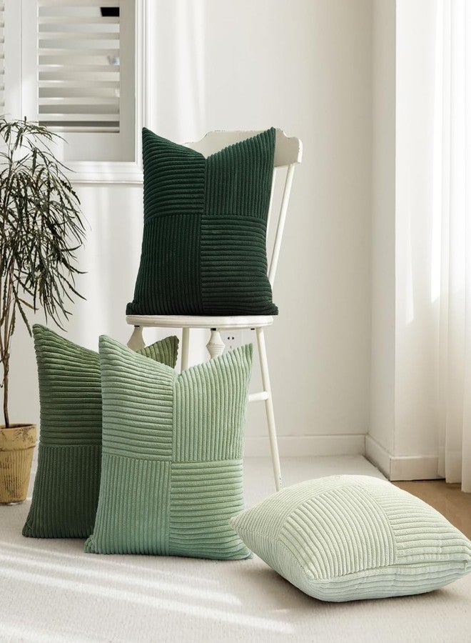 Topfinel SageGreen Throw Pillow Covers Set of 4,Mordern Cozy Cushion Cover with Corduroy,Soft Accent Forest Green Pillow Covers for Couch,Bed,Living Room Home Decor 18×18 Inch - Image 2