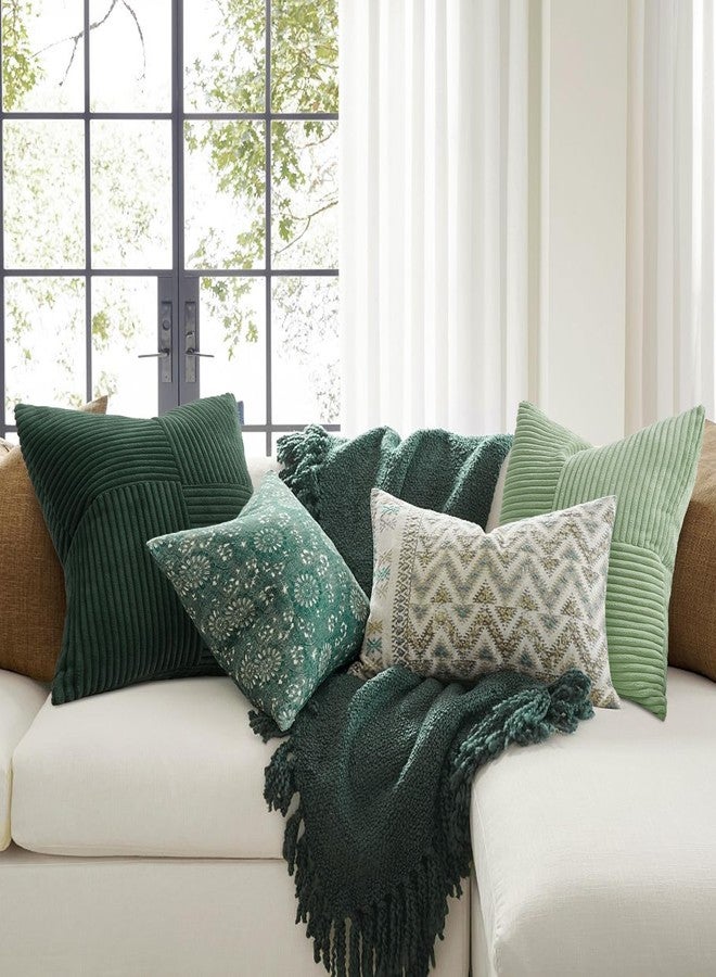 Topfinel SageGreen Throw Pillow Covers Set of 4,Mordern Cozy Cushion Cover with Corduroy,Soft Accent Forest Green Pillow Covers for Couch,Bed,Living Room Home Decor 18×18 Inch - Image 3